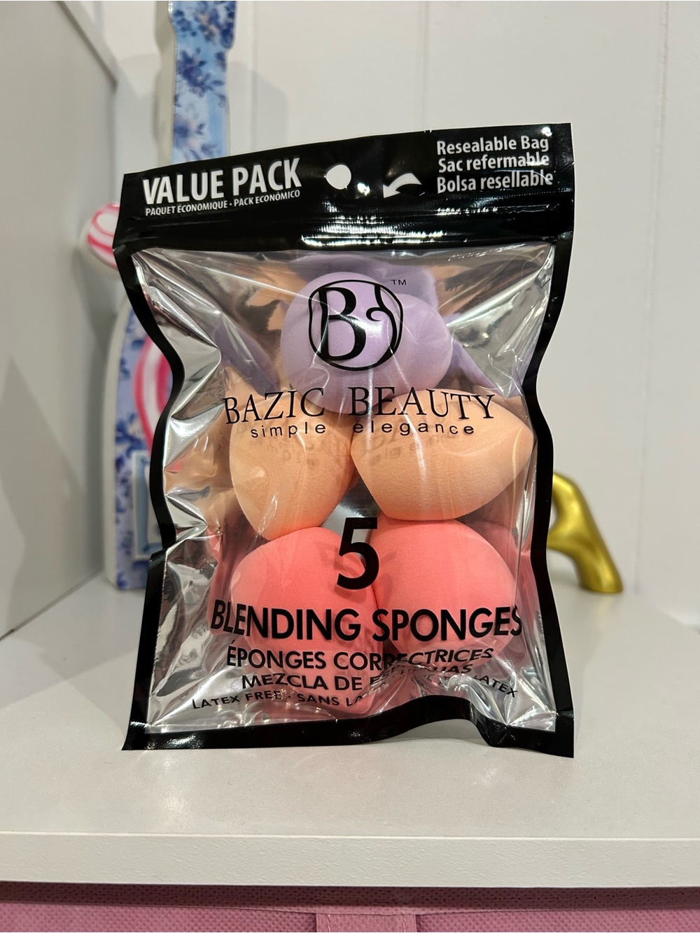 5-Pack Blending Sponges - Pink, Peach, Lavender
